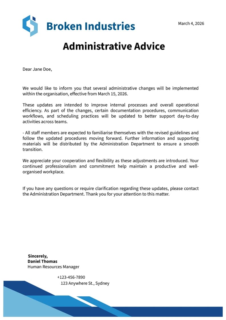 Page 1 before template applied