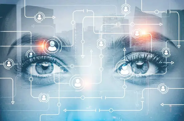 digital design of ladies eyes