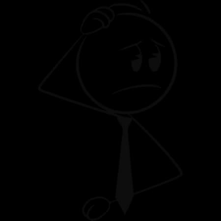 Overwhelmed office worker stick figure