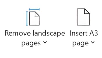 Insert / Remove A3 Landscape Pages Button