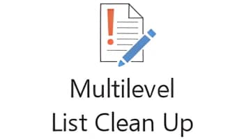 Multi Level List Clean Up Button