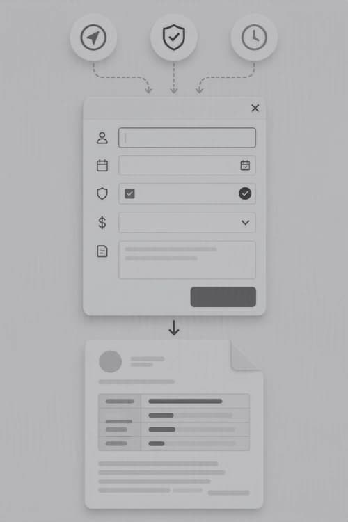 Popup form to document diagram