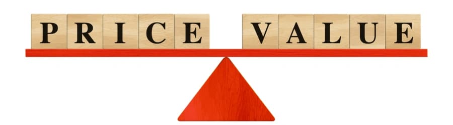 price versus value scale